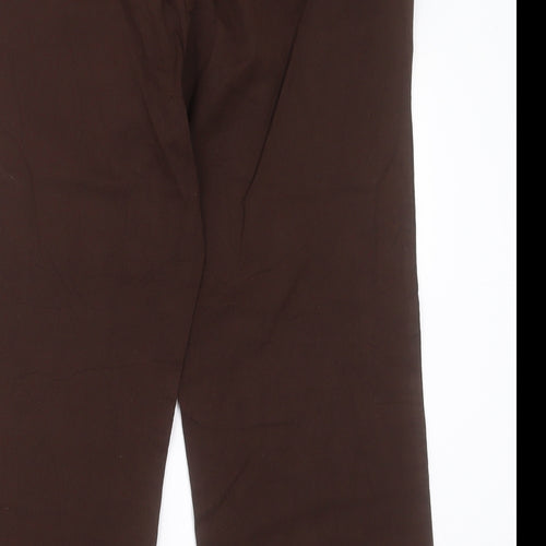 Style & Co Womens Brown  Cotton Cropped Trousers Size 12 L24 in Regular Hook & Eye