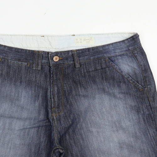 Denim Co. Mens Blue  Cotton Chino Shorts Size 38 in L10 in Regular Button