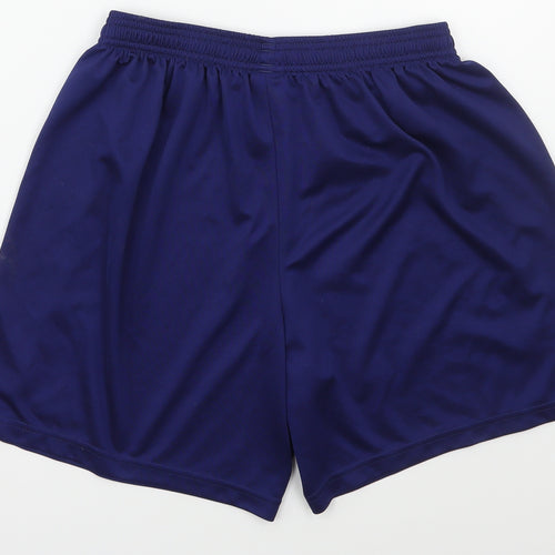 adidas Mens Blue  Polyester Athletic Shorts Size 24 in  Regular