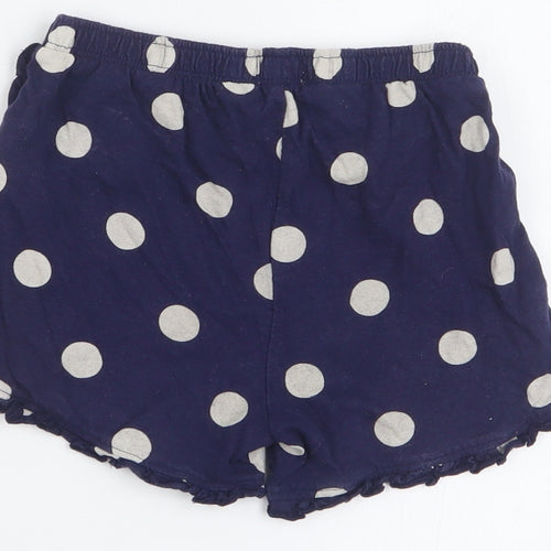 F&F Girls Blue Polka Dot 100% Cotton Sweat Shorts Size 5-6 Years  Regular