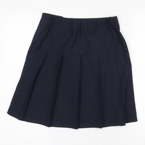 Marks and Spencer Girls Blue  Polyester Mini Skirt Size 10-11 Years  Regular  - Navy