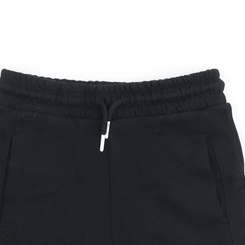 F&F Boys Black  Cotton Sweat Shorts Size 5-6 Years  Regular Drawstring