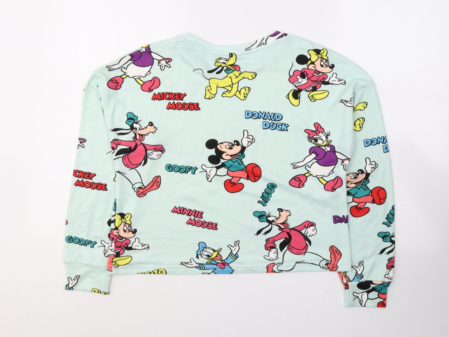 Primark Womens Blue Solid Polyester Top Pyjama Top Size 12   - Mickey and Friends