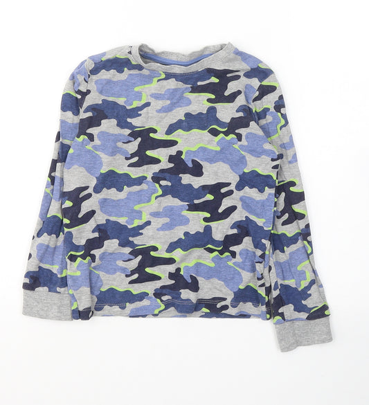F&F Boys Grey Camouflage Cotton  Nightshirt Size 5-6 Years  Pullover