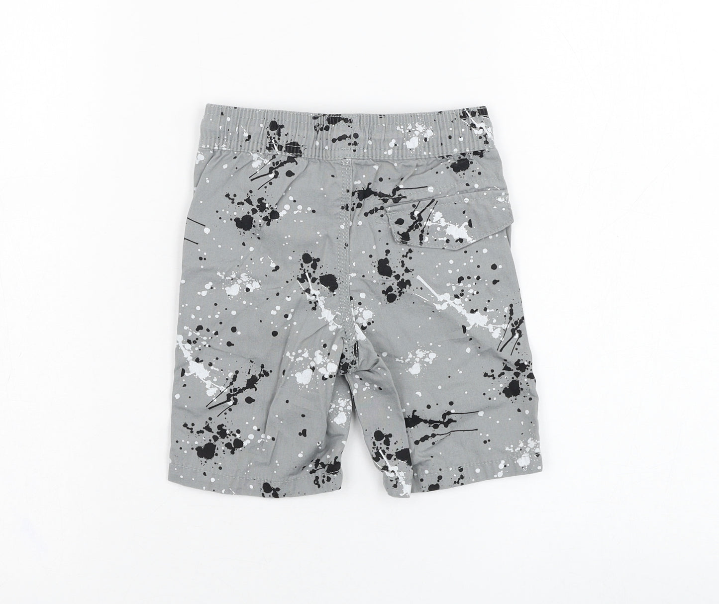 Primark Boys Grey  Cotton Bermuda Shorts Size 2-3 Years  Regular  - Splatter