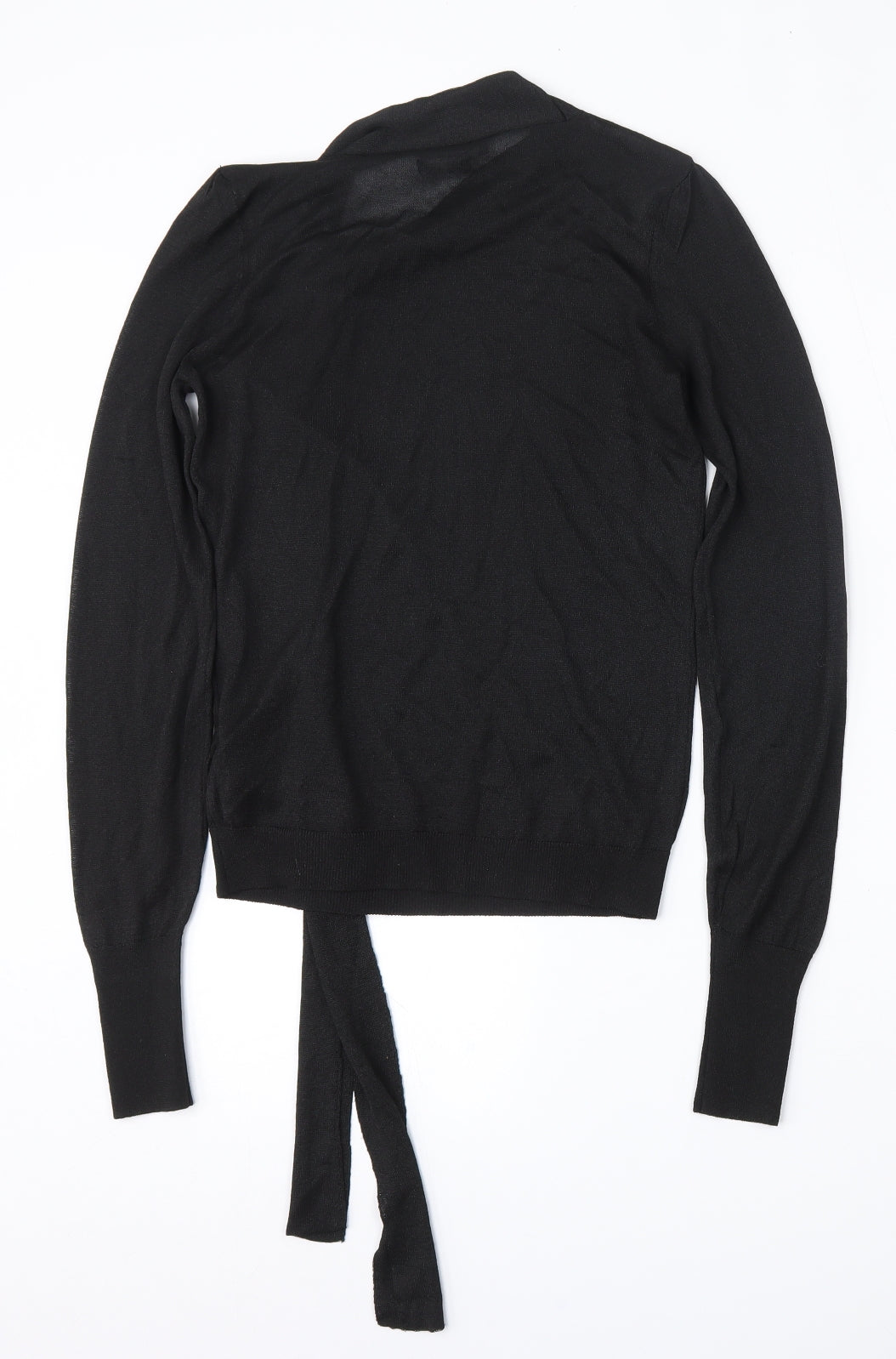 Zara Knit Womens Black Round Neck  Viscose Pullover Jumper Size S