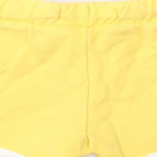 Marks and Spencer Girls Yellow  Cotton Sweat Shorts Size 2-3 Years  Regular