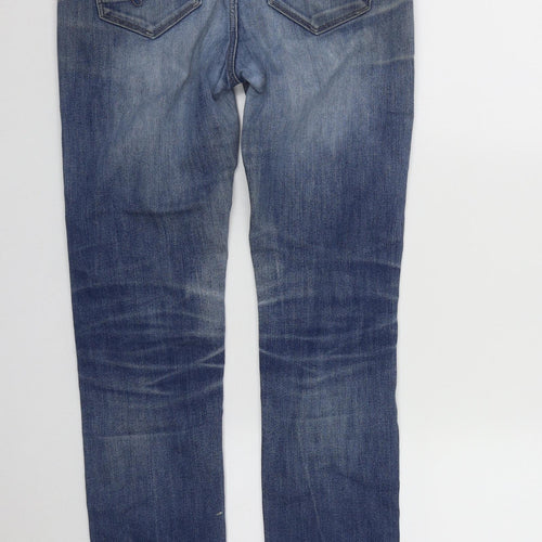 Mavi Womens Blue  Cotton Straight Jeans Size 28 in L29 in Regular Zip