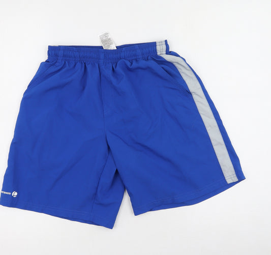 oxylane Mens Blue  Polyester Sweat Shorts Size M L9 in Regular