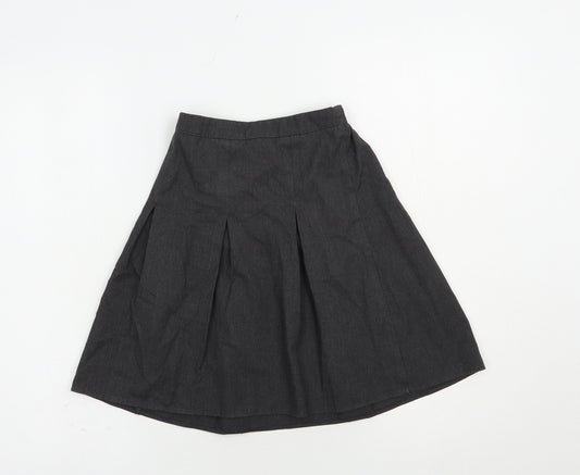 George Girls Grey  Polyester Pleated Skirt Size 8-9 Years  Regular Button - School Wear