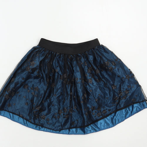 George Girls Blue  Polyester Skater Skirt Size 7-8 Years  Regular