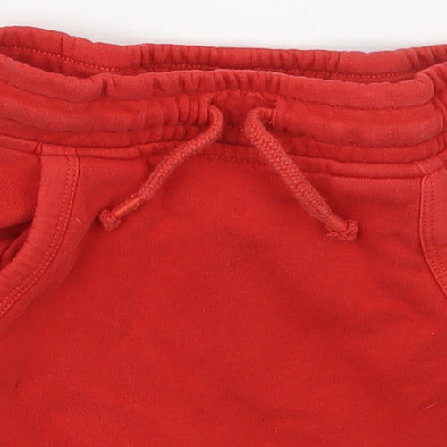 George Boys Red  Cotton Sweat Shorts Size 2-3 Years  Regular Drawstring