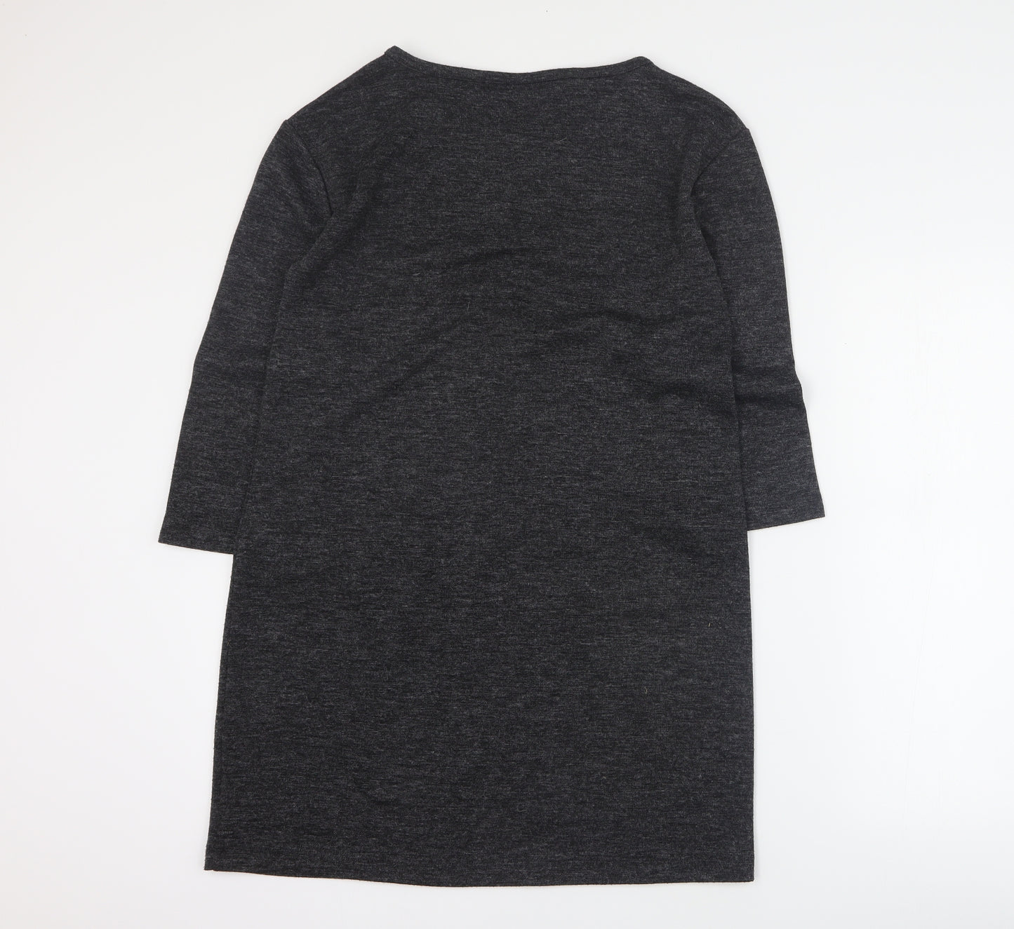 Adrienne Vittadini Womens Grey  Polyester Jumper Dress  Size M  Round Neck Pullover