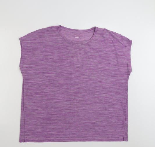 Dunnes Stores Womens Purple  Polyester Basic T-Shirt Size XL Scoop Neck Pullover