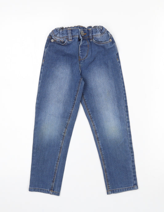 Dunnes Stores Girls Blue  Cotton Tapered Jeans Size 5 Years  Regular Zip