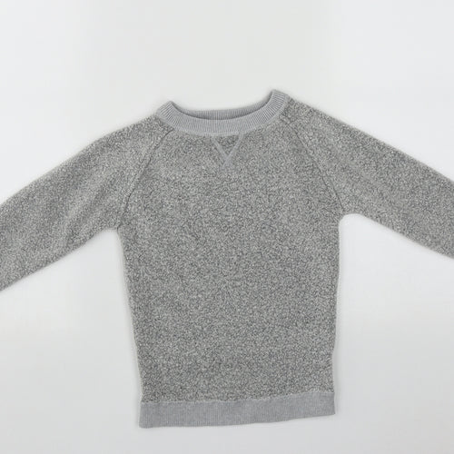 NEXT Boys Grey Round Neck  Acrylic Pullover Jumper Size 6 Years