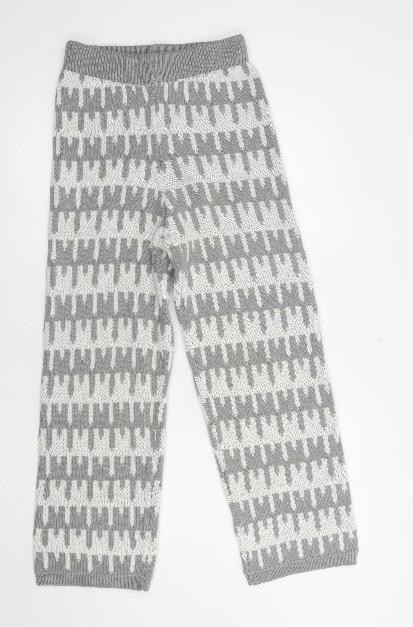 SheIn Womens Grey Geometric Acrylic  Lounge Pants Size M