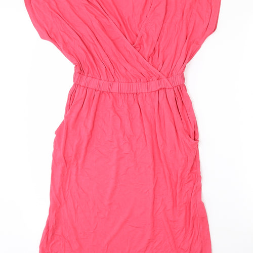 Part Two Womens Pink  Viscose Wrap Dress  Size XS  V-Neck