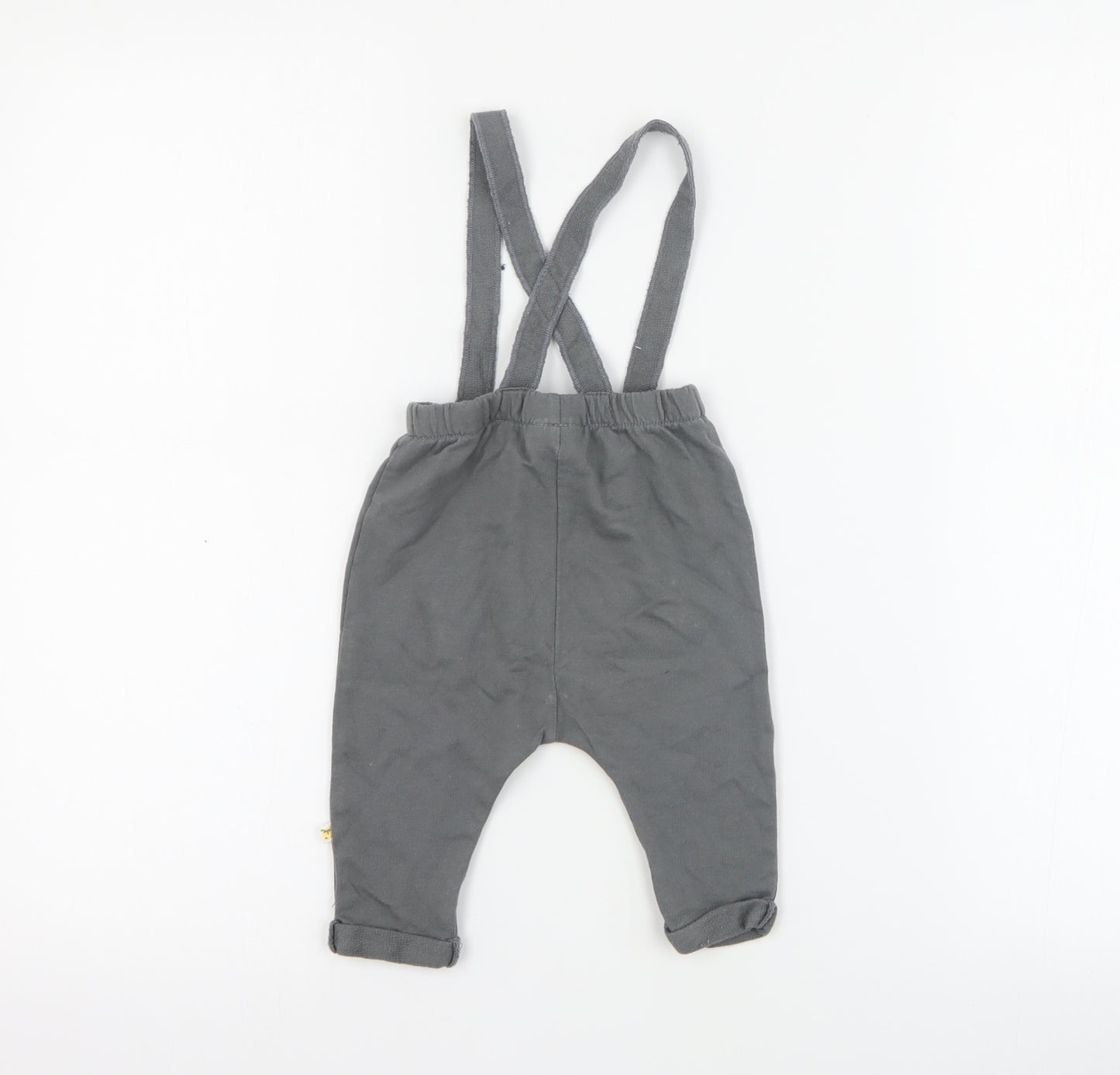 NEXT Baby Grey  100% Cotton Dungaree One-Piece Size 3-6 Months  Button