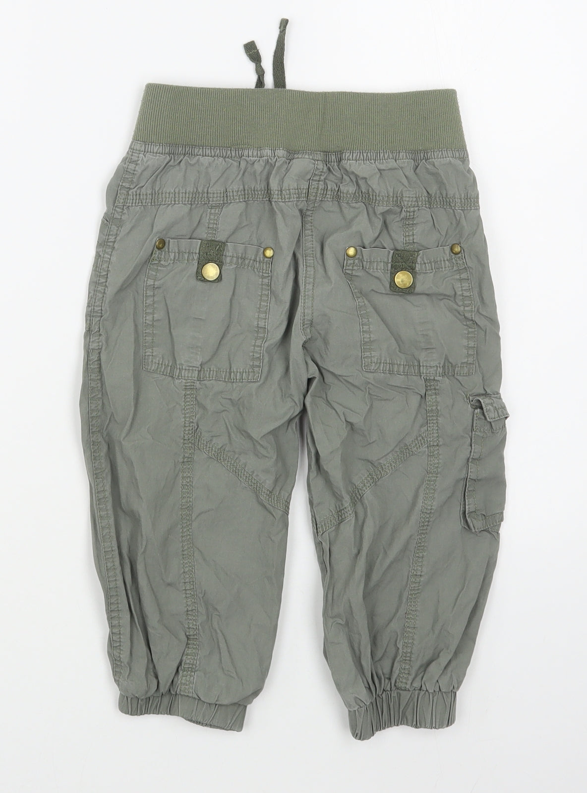 Dunnes Stores Boys Green  100% Cotton Cargo Trousers Size 8 Years  Regular