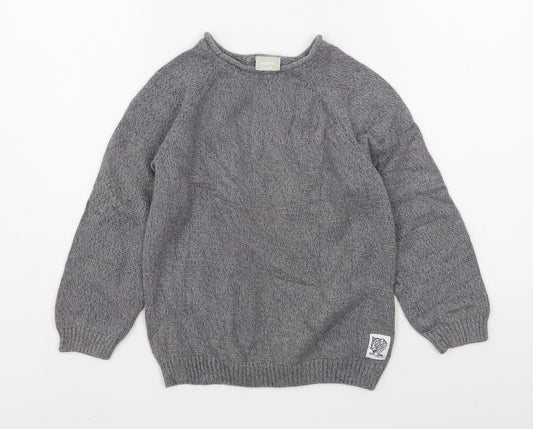 Name It  Boys Grey Round Neck  100% Cotton Pullover Jumper Size 5-6 Years  Pullover