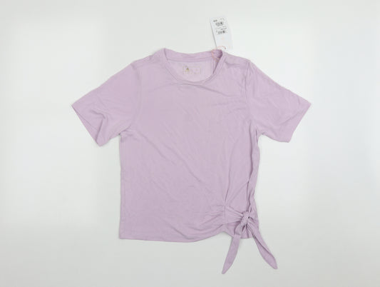NEXT Womens Purple  Modal Basic T-Shirt Size S Round Neck