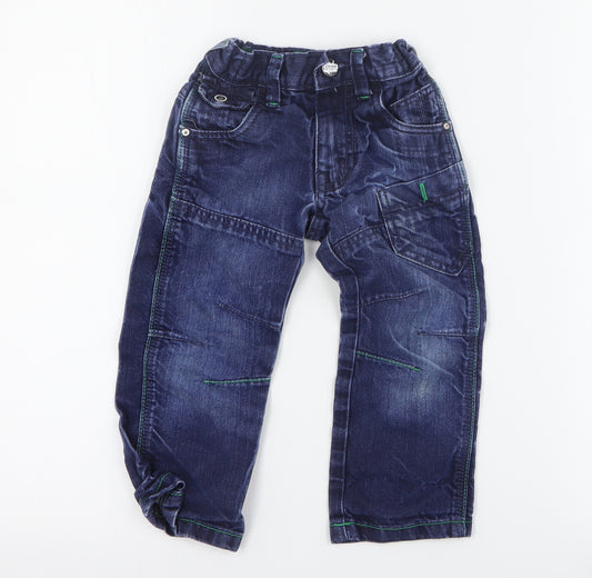 Matalan Boys Blue  Cotton Straight Jeans Size 3 Years  Regular Zip