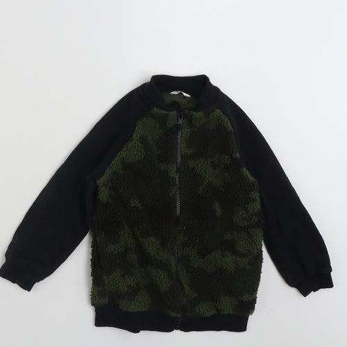 M&Co Boys Green Camouflage  Jacket  Size 6-7 Years  Zip