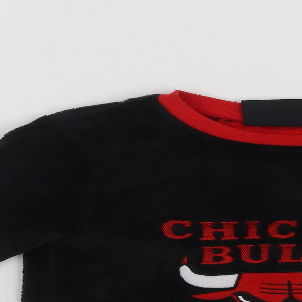 NBA Boys Black Round Neck  Polyester Pullover Jumper Size 5-6 Years   - Chicago Bulls
