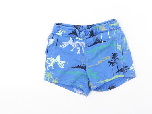 Marks and Spencer Boys Multicoloured  Cotton Utility Shorts Size 2-3 Years  Regular  - palm trees