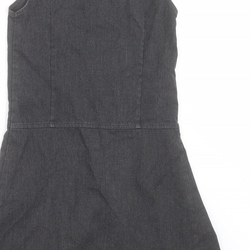 F&F Girls Grey  Polyester A-Line  Size 10-11 Years  Crew Neck Zip - School Wear