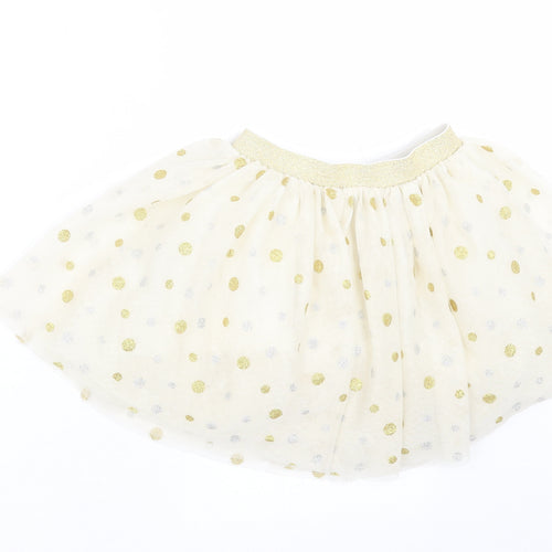 h7m Girls Gold Polka Dot Polyester A-Line Skirt Size 4-5 Years  Regular Pull On