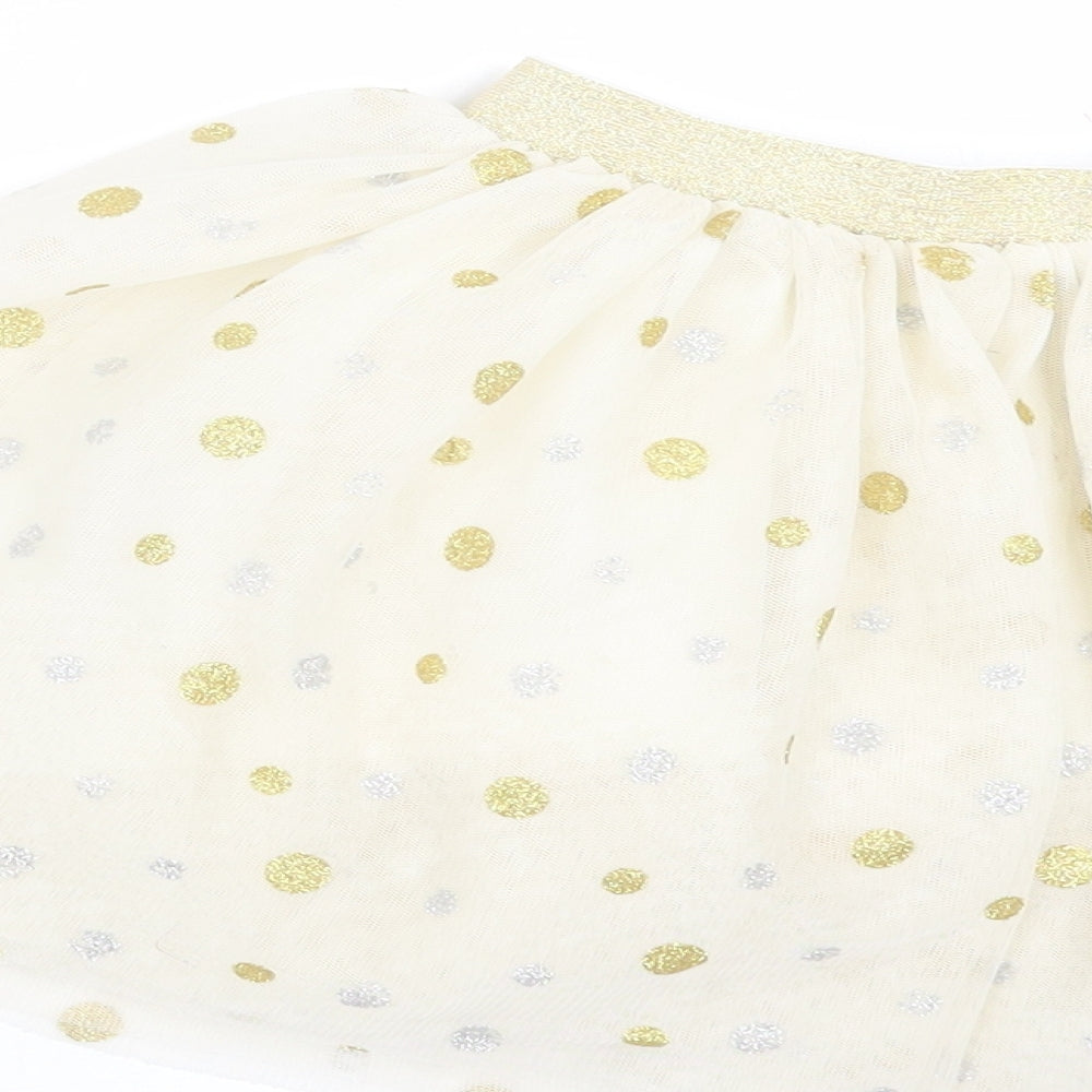 h7m Girls Gold Polka Dot Polyester A-Line Skirt Size 4-5 Years  Regular Pull On