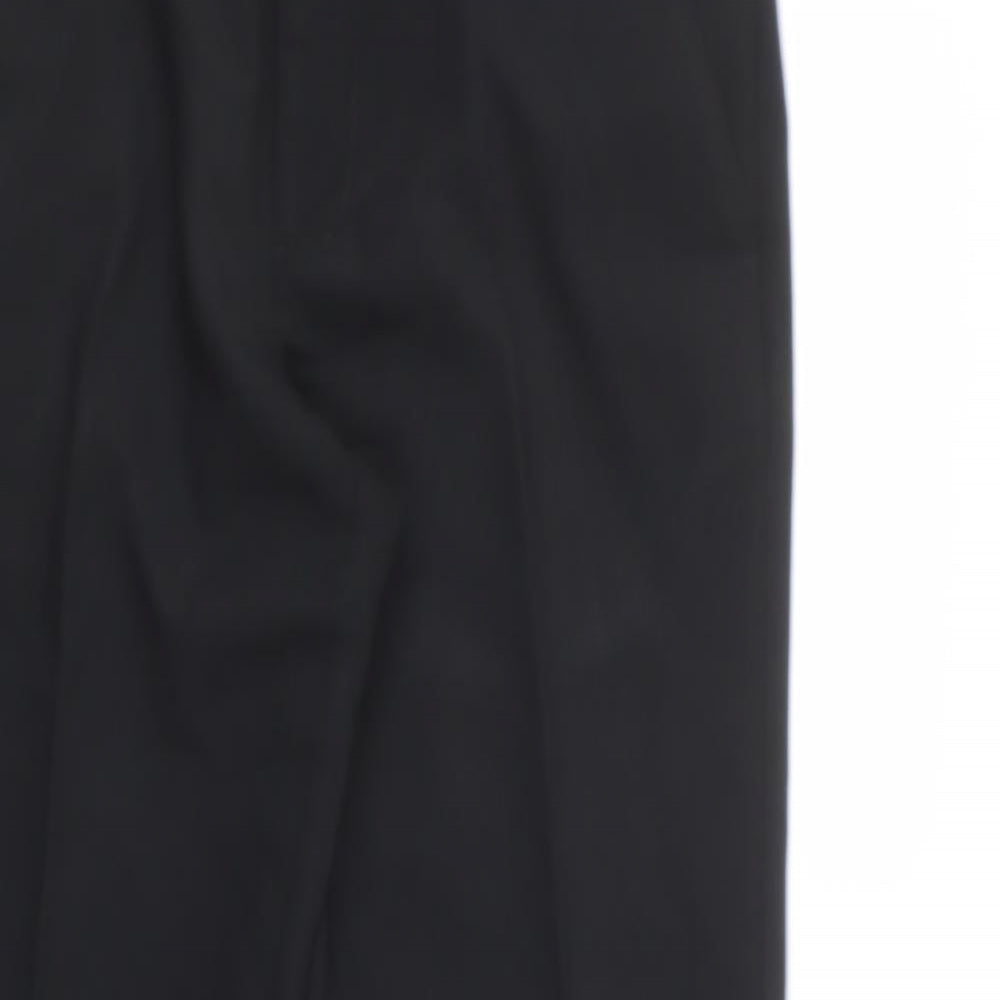 Peacocks Mens Black  Polyester Dress Pants Trousers Size 32 in L30 in Regular Buckle
