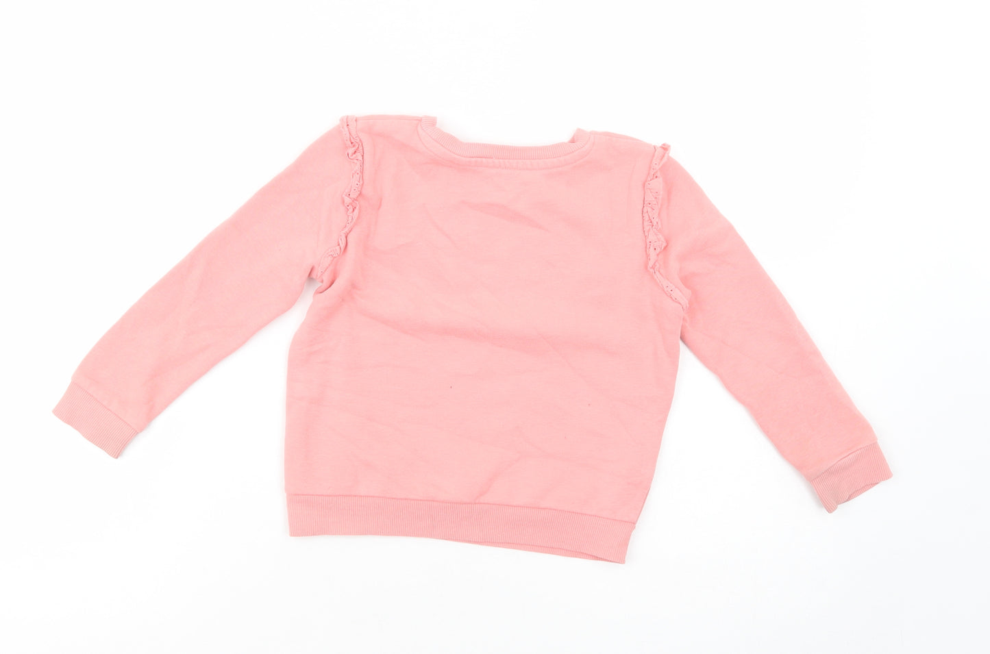 George Girls Pink  Cotton Pullover Sweatshirt Size 4-5 Years  Pullover - Happy Heart