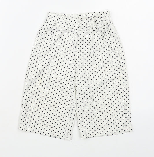 Jeff & Co Girls White Polka Dot Polyester Jogger Trousers Size 2-3 Years  Regular