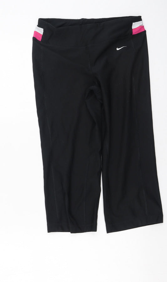 Nike Womens Black  Polyester Cropped Leggings Size XS L19 in Regular