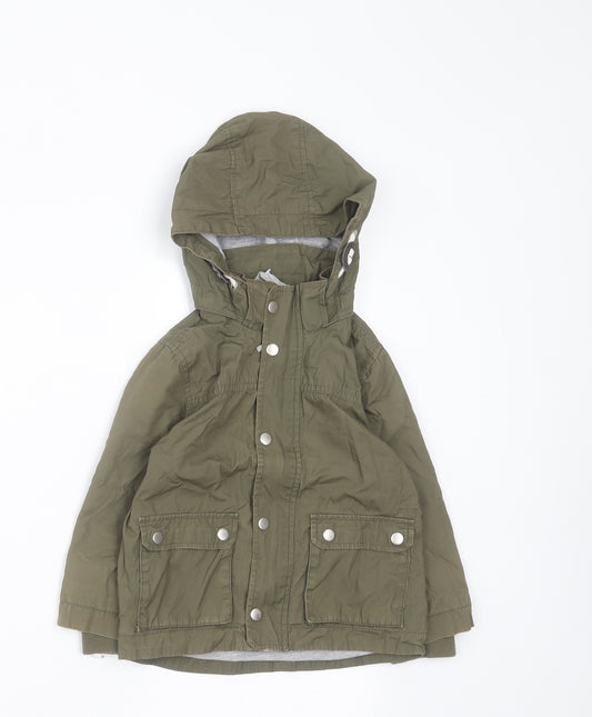 H&M Boys Green   Jacket  Size 2 Years  Zip