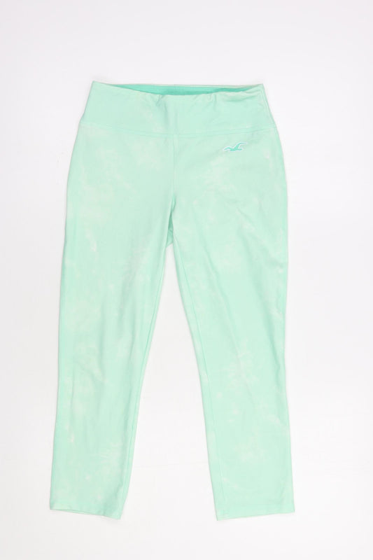 Hollister Womens Green  Polyester Cropped Leggings Size XS L21 in Regular  - Tie Dye