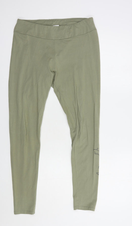 Primark Womens Green  Cotton Jegging Leggings Size 12 L28 in   - Disney