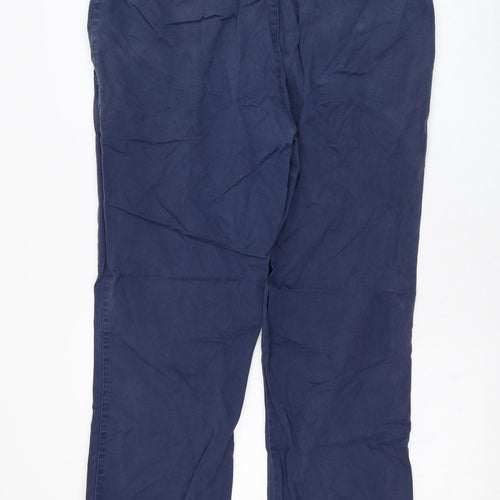 Dunnes Stores Mens Blue  Cotton Chino Trousers Size 38 in L27 in Regular Zip