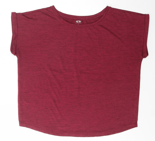 Athletic Work Womens Red  Polyester Basic T-Shirt Size L Crew Neck  - gym pilates Yoga