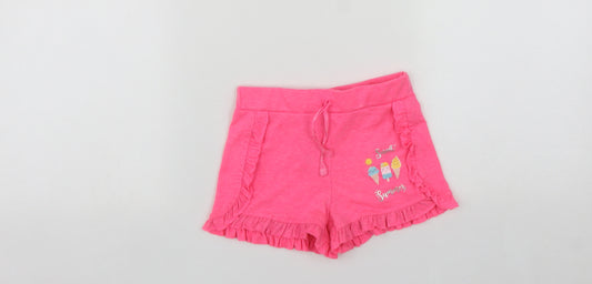 Primark Girls Pink  Polyester Bermuda Shorts Size 4-5 Years  Regular Drawstring