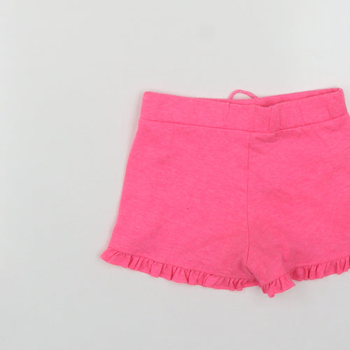 Primark Girls Pink  Polyester Bermuda Shorts Size 4-5 Years  Regular Drawstring