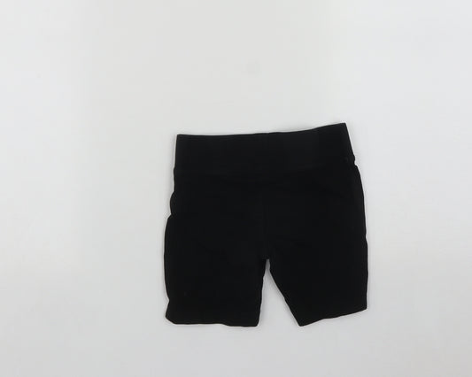 Marks and Spencer Girls Black  Polyester Compression Shorts Size 4-5 Years  Regular