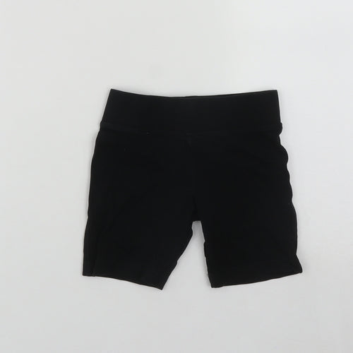 Marks and Spencer Girls Black  Polyester Compression Shorts Size 4-5 Years  Regular