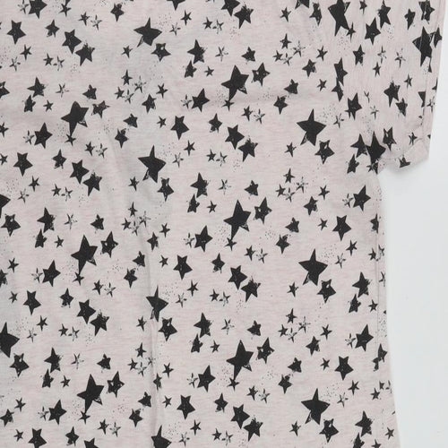 Relax Womens Pink Geometric Polyester Top Dress Size M  Button - Star print