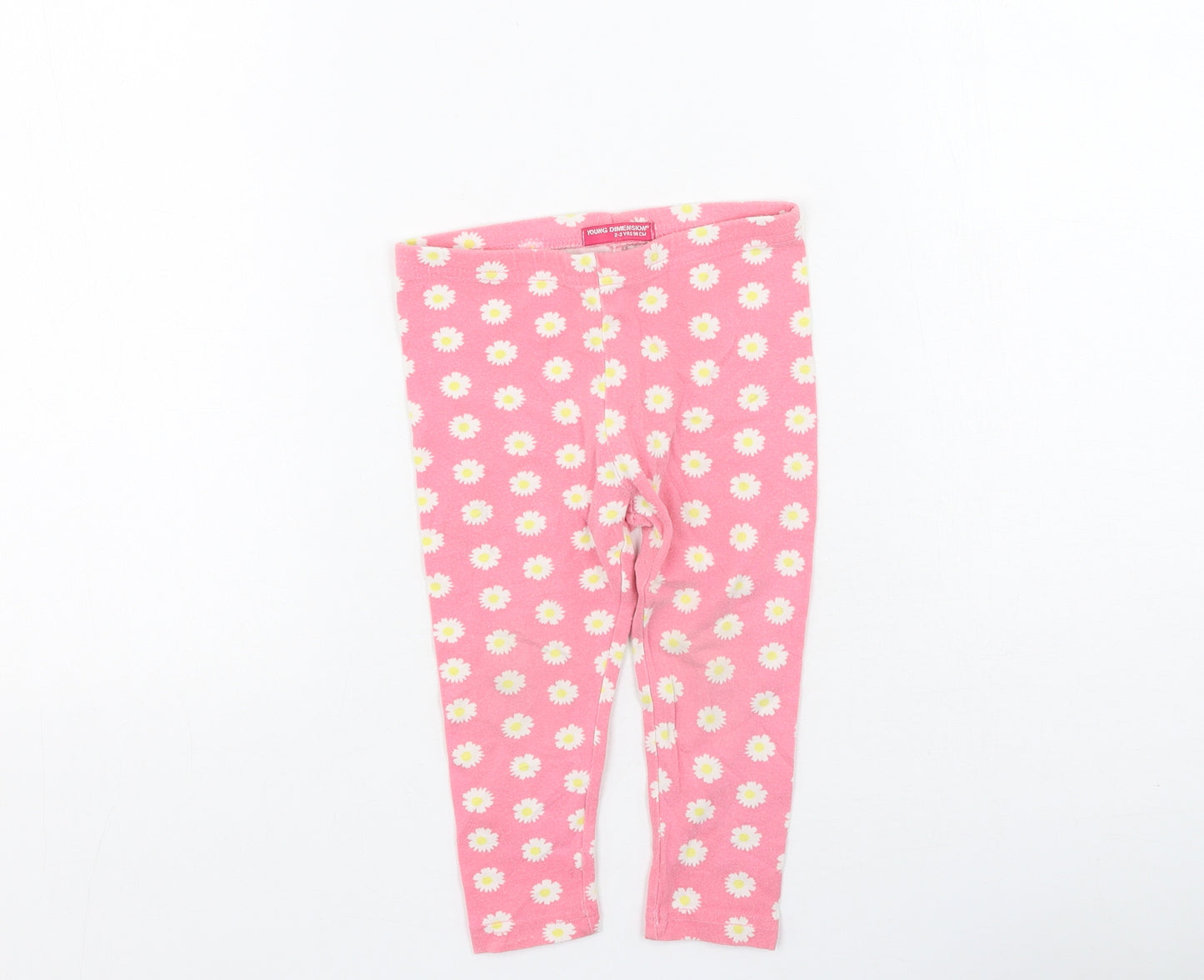 Young Dimension Girls Pink  Cotton Jegging Trousers Size 2-3 Years  Regular  - flowers