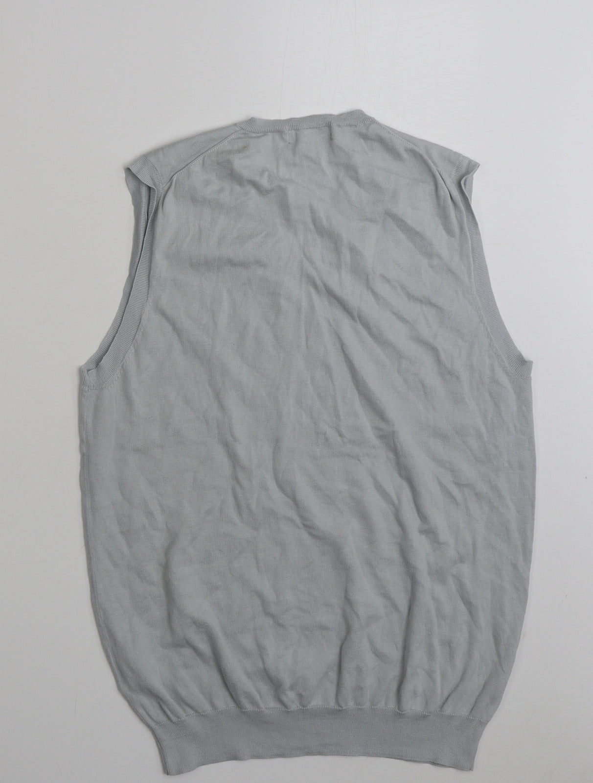 Lyle & Scott Womens Grey V-Neck  100% Cotton Vest Jumper Size L