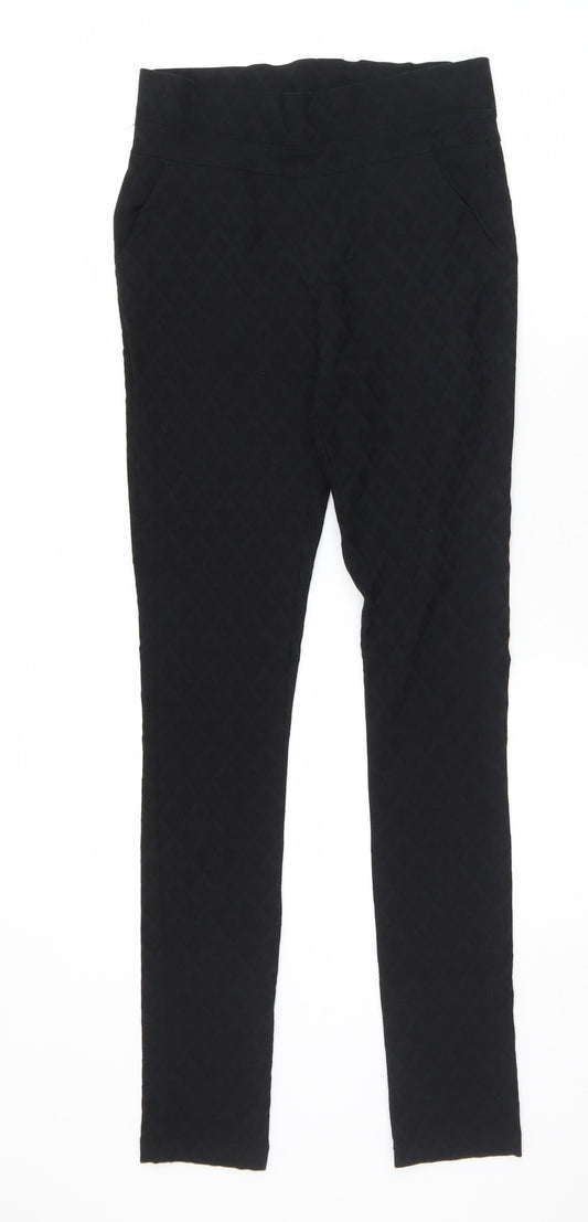 YSC City Womens Black Geometric Polyester Capri Leggings Size 12 L30 in